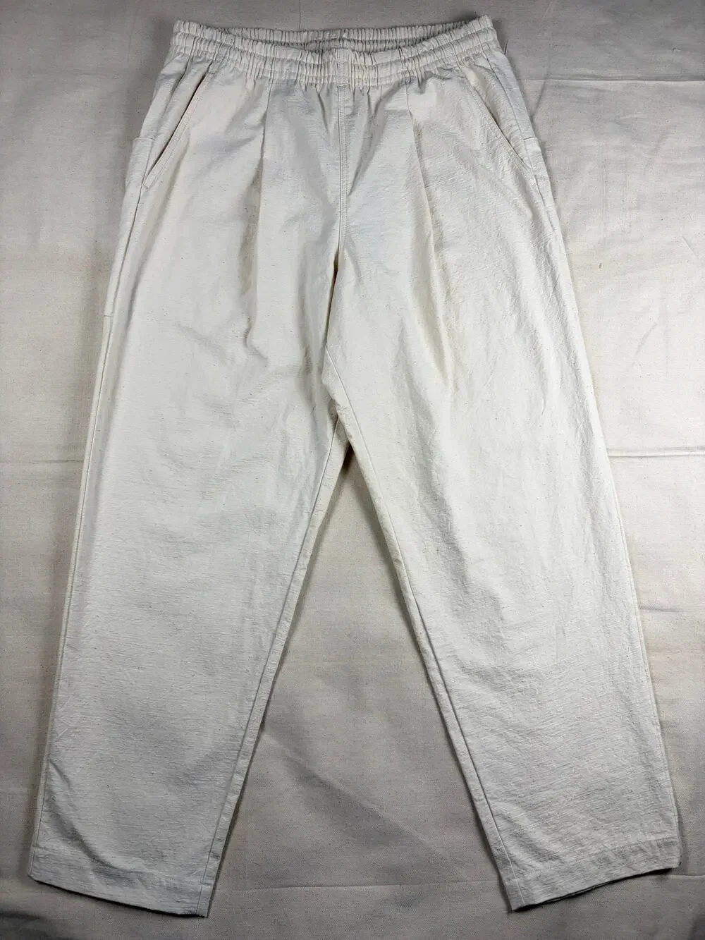 Jackman Back Nep Umps Pants JM4150 Kinari Cream Cotton Japan Sz L Elastic Waist